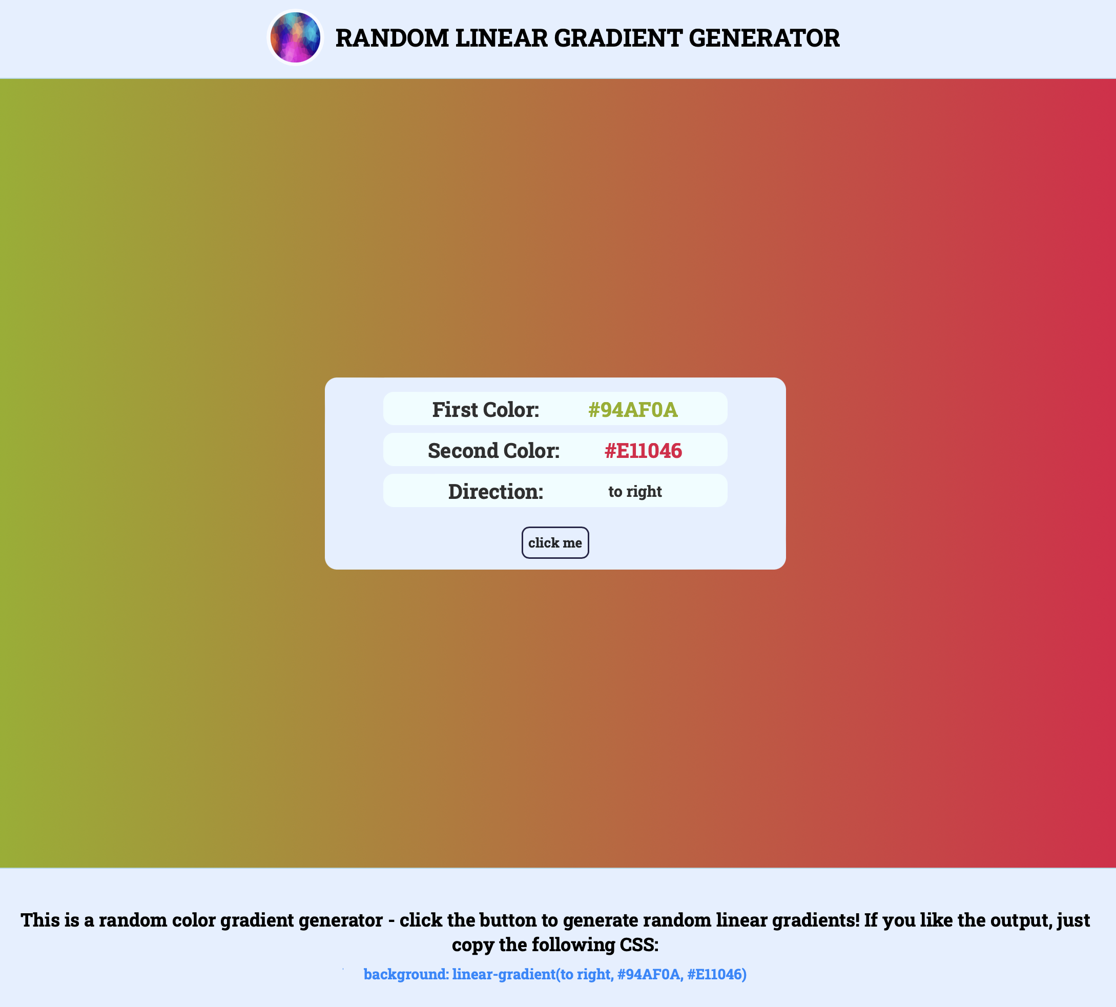 Random Linear Gradient Generator